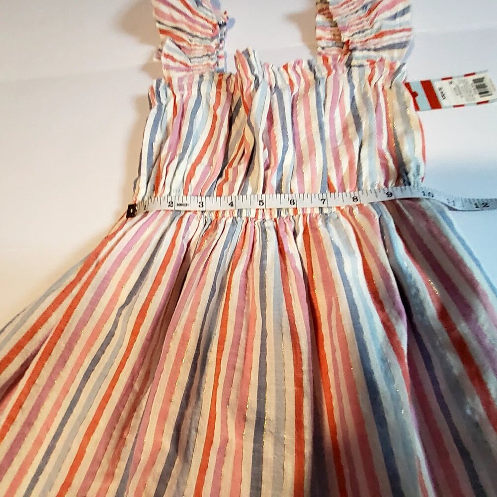 Cat & Jack  Size XS (4/5) Girls Striped Sleeveless Ruffle Maxi Dress 100% Cotton - Picture 6 of 9